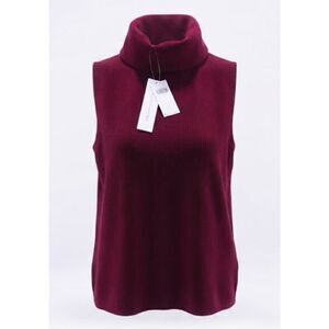 NWT 196 The Cashmere Project CASHMERE Sleeveless Turtleneck Sweater M